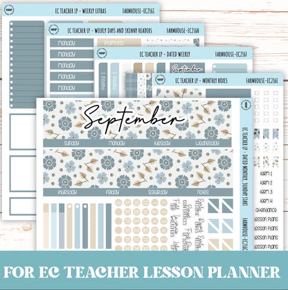 SEPTEMBER Stickers for EC Teacher Lesson Planner. "Farmhouse" || EC216FH