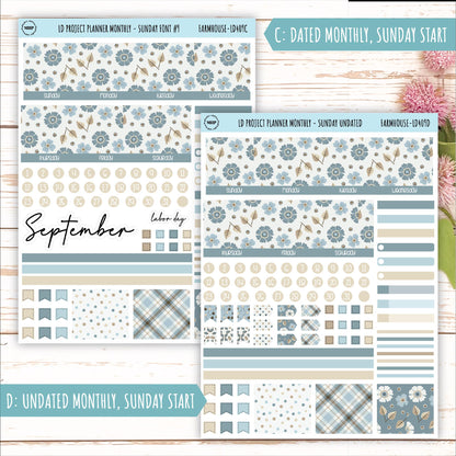 SEPTEMBER Stickers for LD Project Planner "Farmhouse" || LD409FH