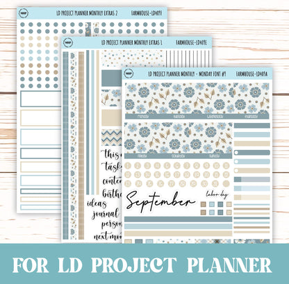 SEPTEMBER Stickers for LD Project Planner "Farmhouse" || LD409FH