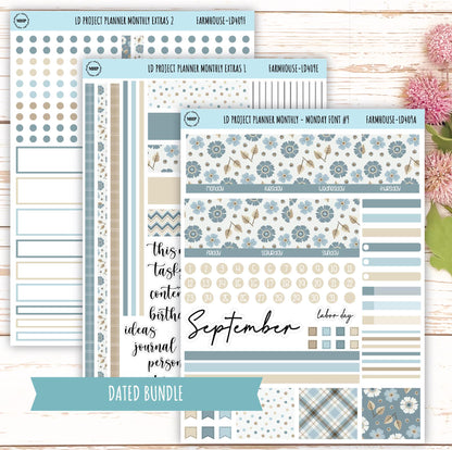 SEPTEMBER Stickers for LD Project Planner "Farmhouse" || LD409FH