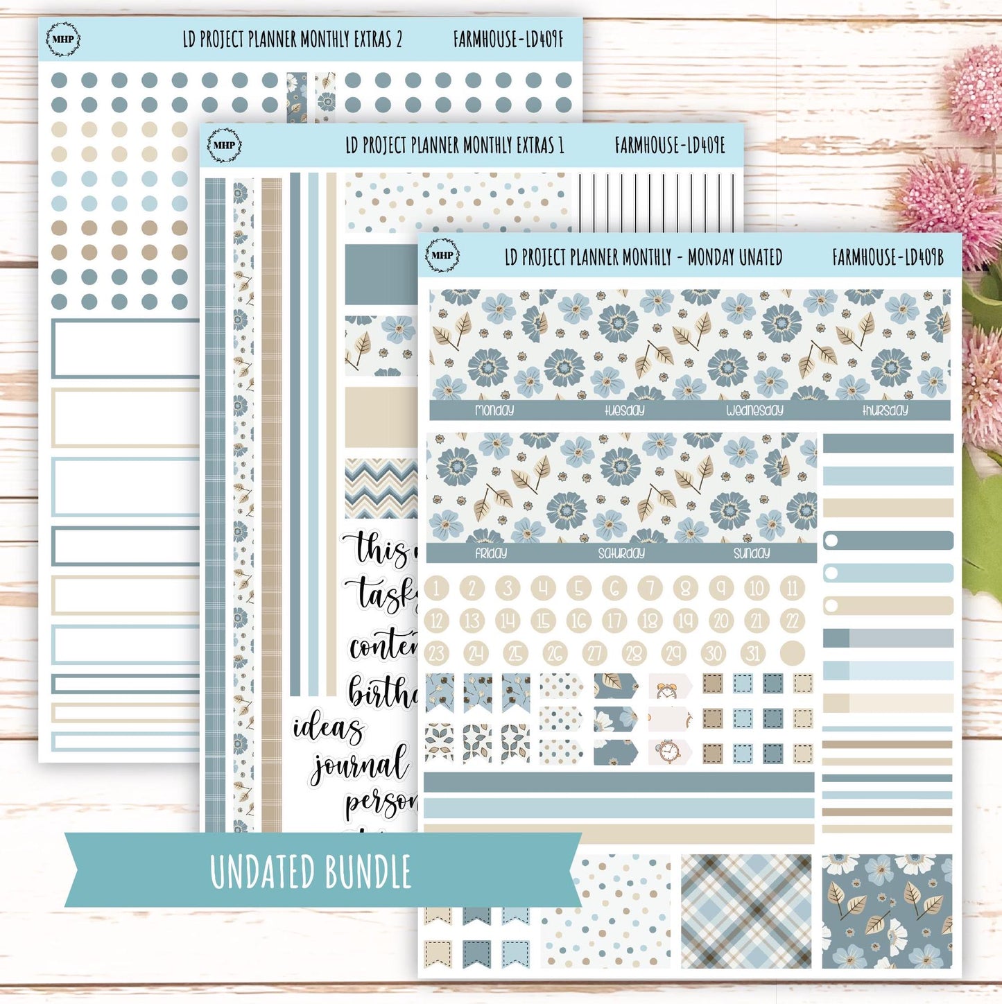 SEPTEMBER Stickers for LD Project Planner "Farmhouse" || LD409FH