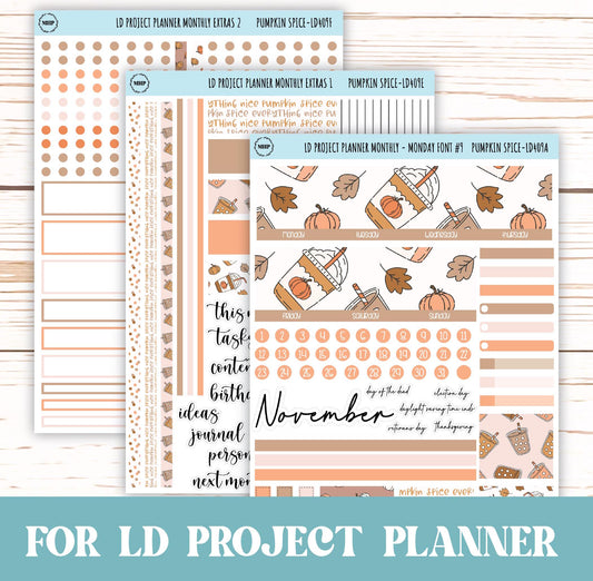 NOVEMBER Stickers for LD Project Planner "Pumpkin Spice" || LD409PS