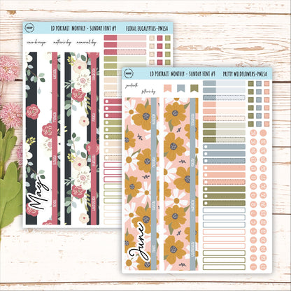 12 Monthly Sheet Set for Laurel Denise PORTRAIT Planner || LD407