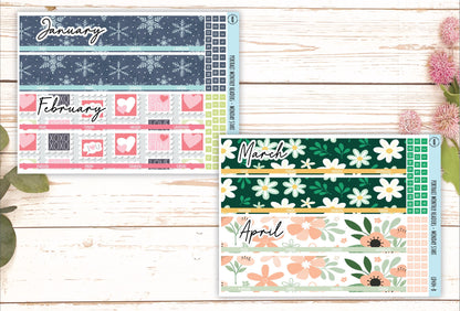 Monthly Headers Set for Laurel Denise PORTRAIT Planner || LD404 & LD405