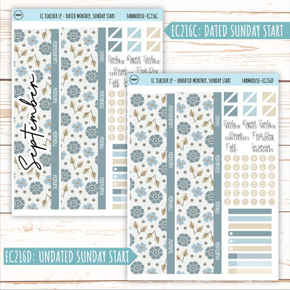 SEPTEMBER Stickers for EC Teacher Lesson Planner. "Farmhouse" || EC216FH