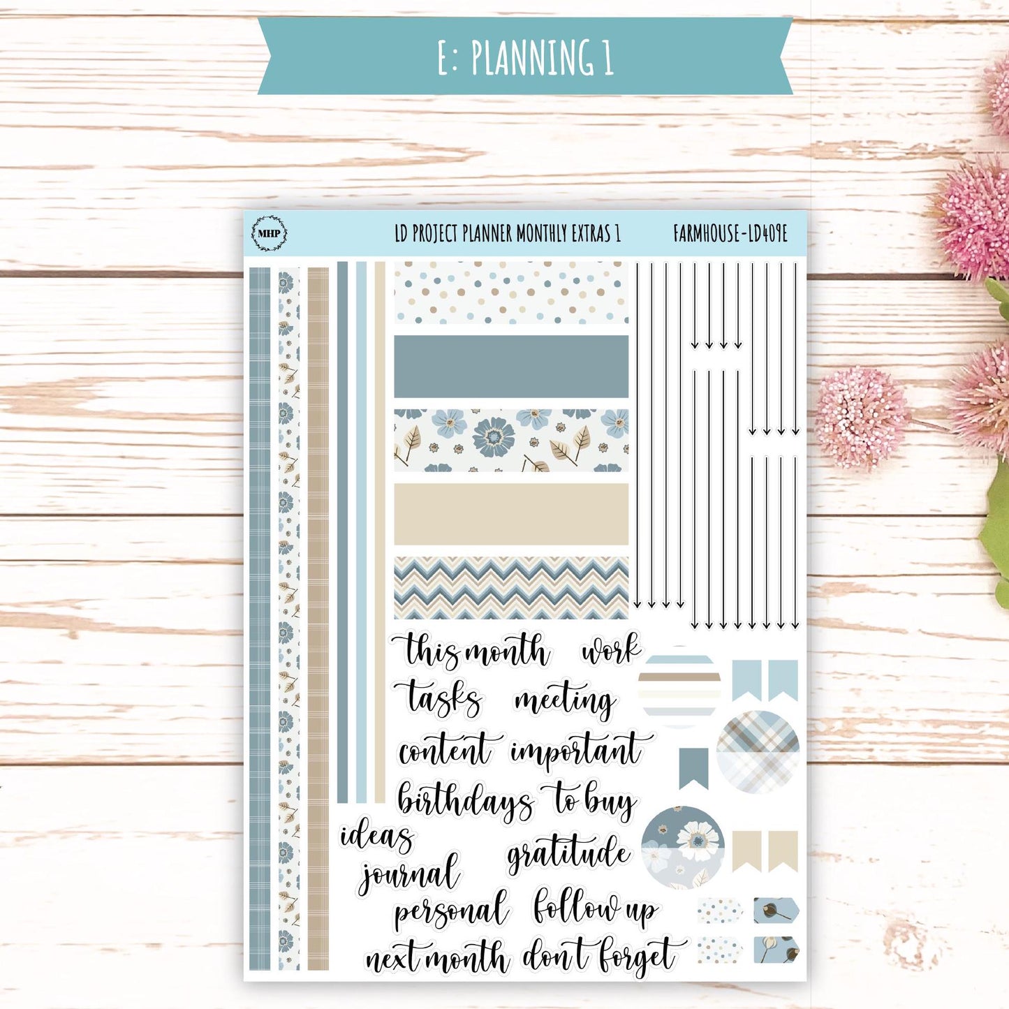 SEPTEMBER Stickers for LD Project Planner "Farmhouse" || LD409FH