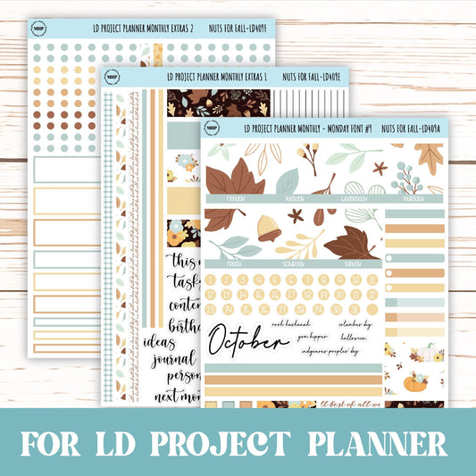 OCTOBER Stickers for LD Project Planner "Nuts for Fall" || LD409NF