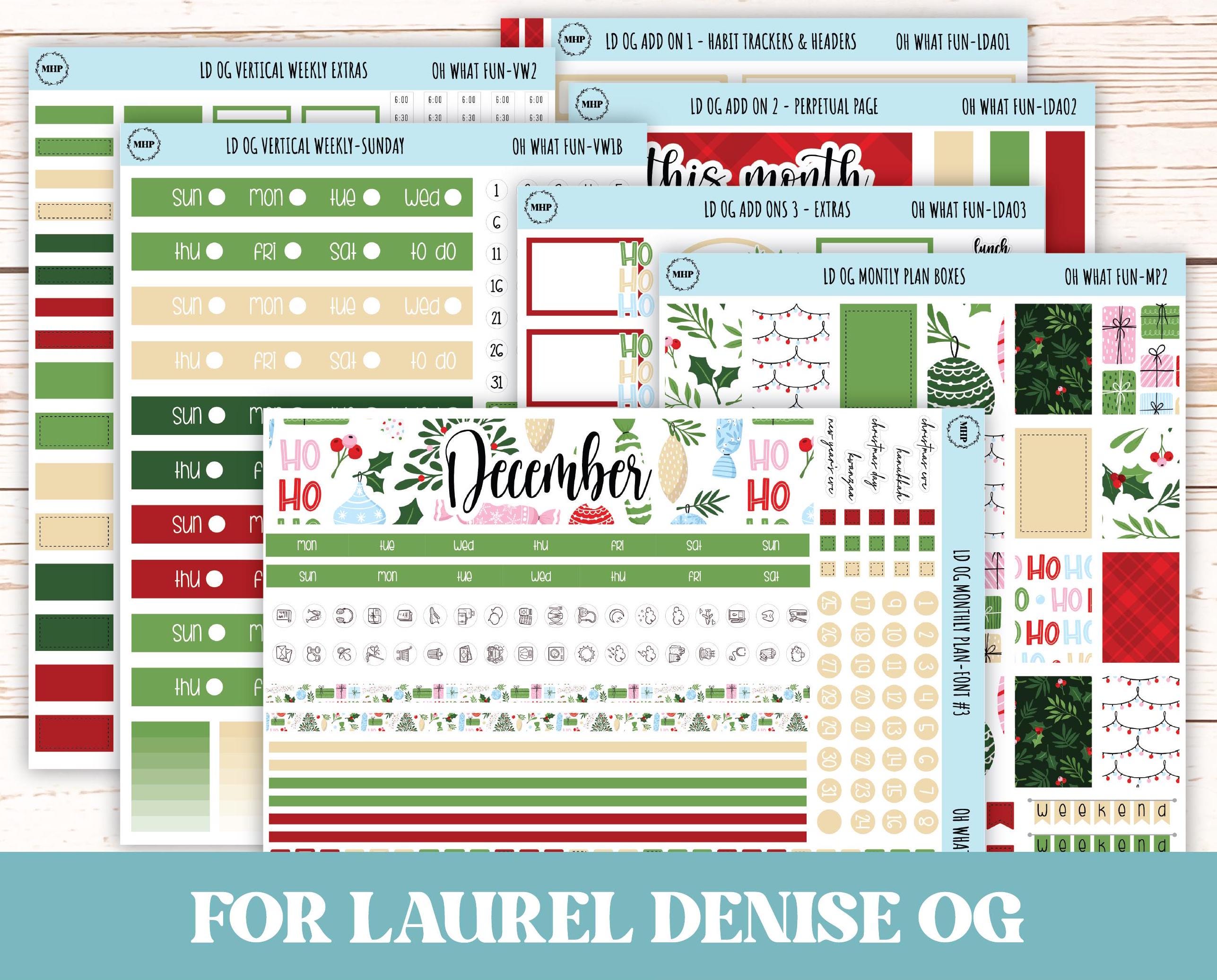 DECEMBER Stickers for OG Laurel Denise Planners. 