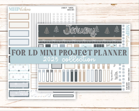 JANUARY 2025 Stickers for LD Mini Project Planner "Winter" || MPPW