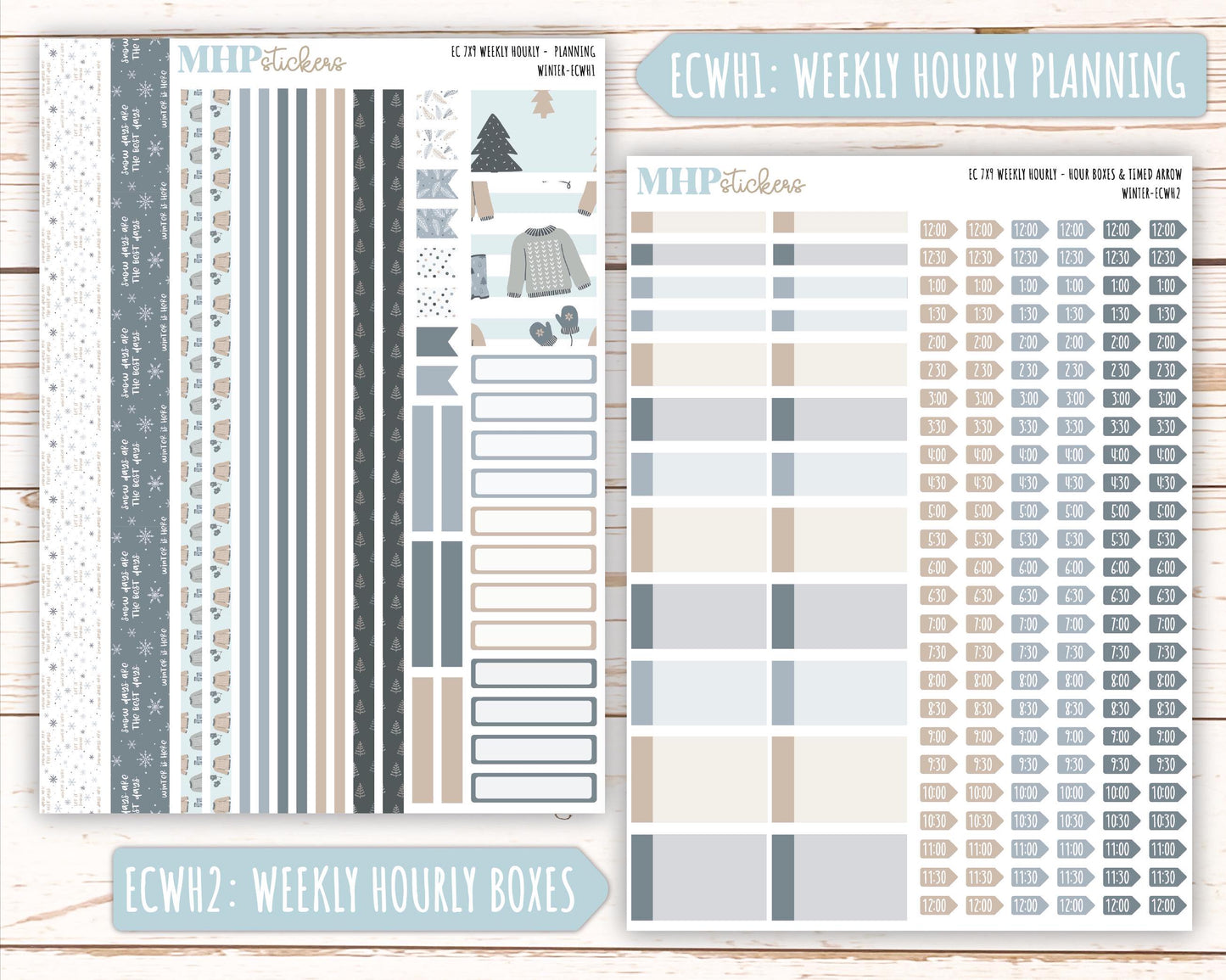 JANUARY Weekly Planning Kits for 7x9 Erin Condren Planners. "Winter" || ECWW