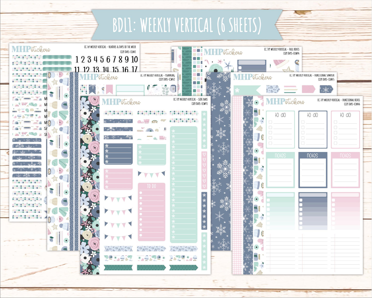 JANUARY Weekly Planning Kits for 7x9 Erin Condren Planners. "Cozy Days" || ECWCD