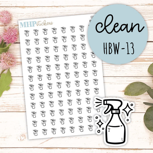 CLEAN- Black & White Icon. Planner Stickers || HBW-13