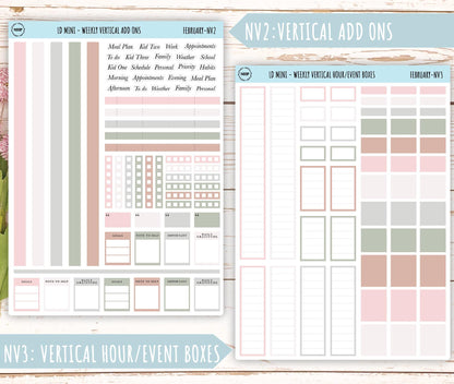 FEBRARY Neutral Color Stickers for MINI Laurel Denise Planners || NFEB