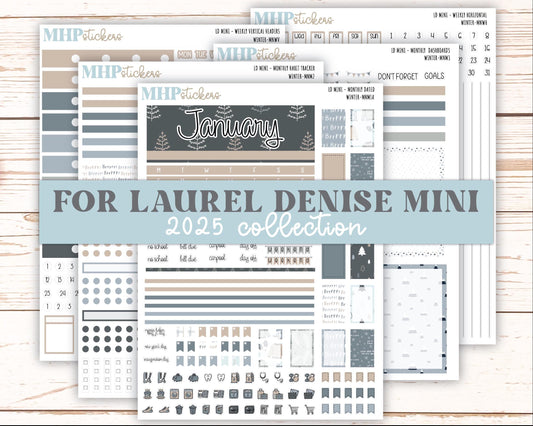 JANUARY 2025 Stickers for MINI Laurel Denise Planners "Winter" || MNW