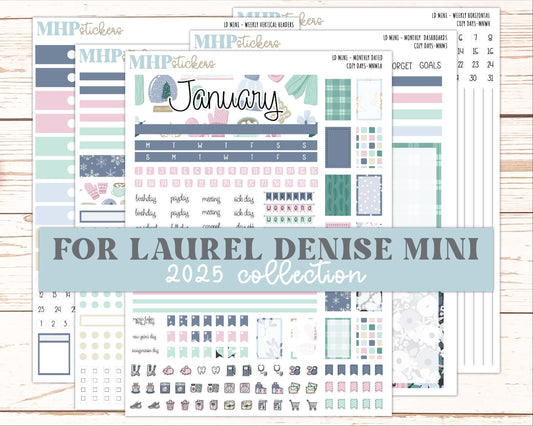 JANUARY 2025 Stickers for MINI Laurel Denise Planners "Cozy Days" || MNCD