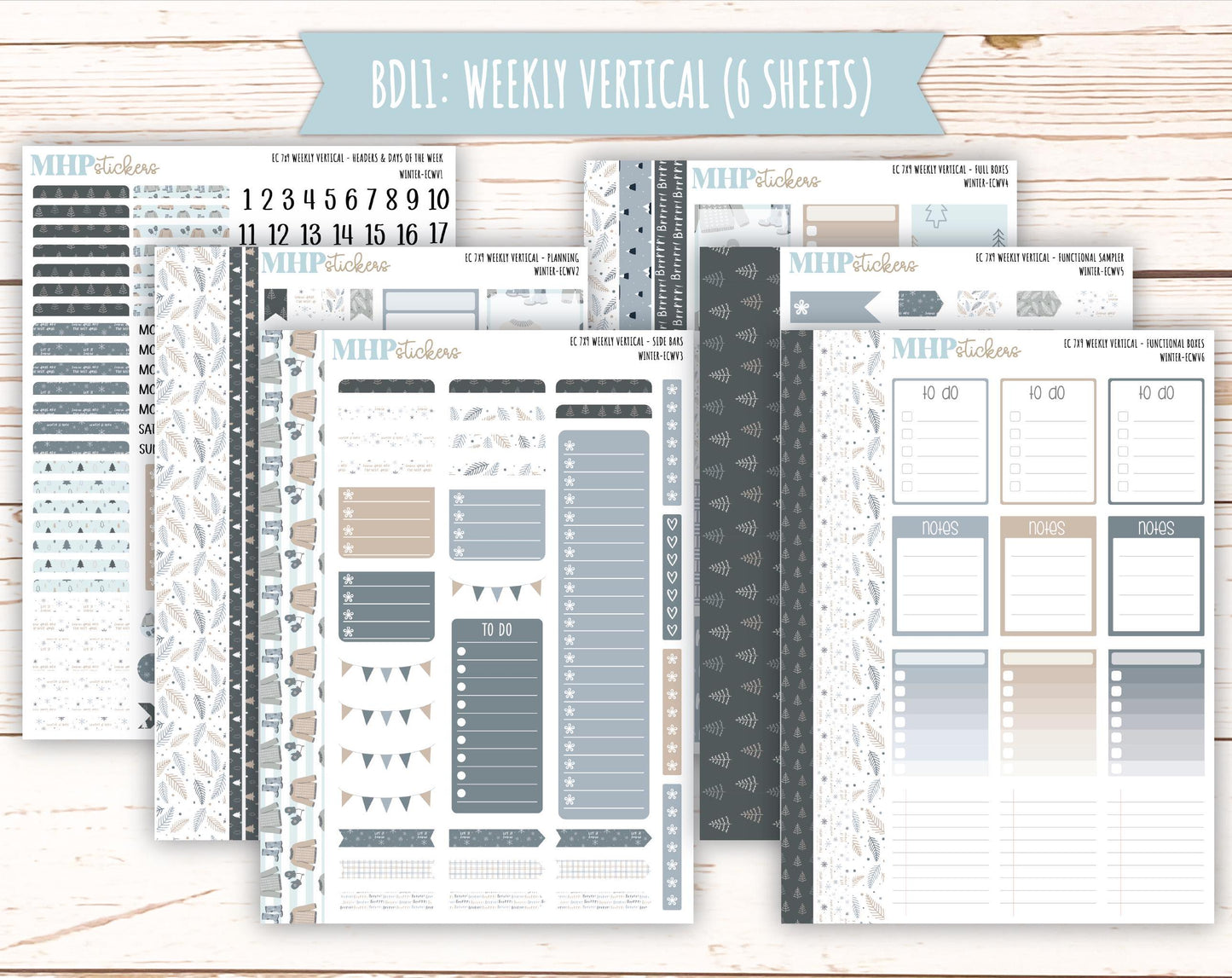 JANUARY Weekly Planning Kits for 7x9 Erin Condren Planners. "Winter" || ECWW