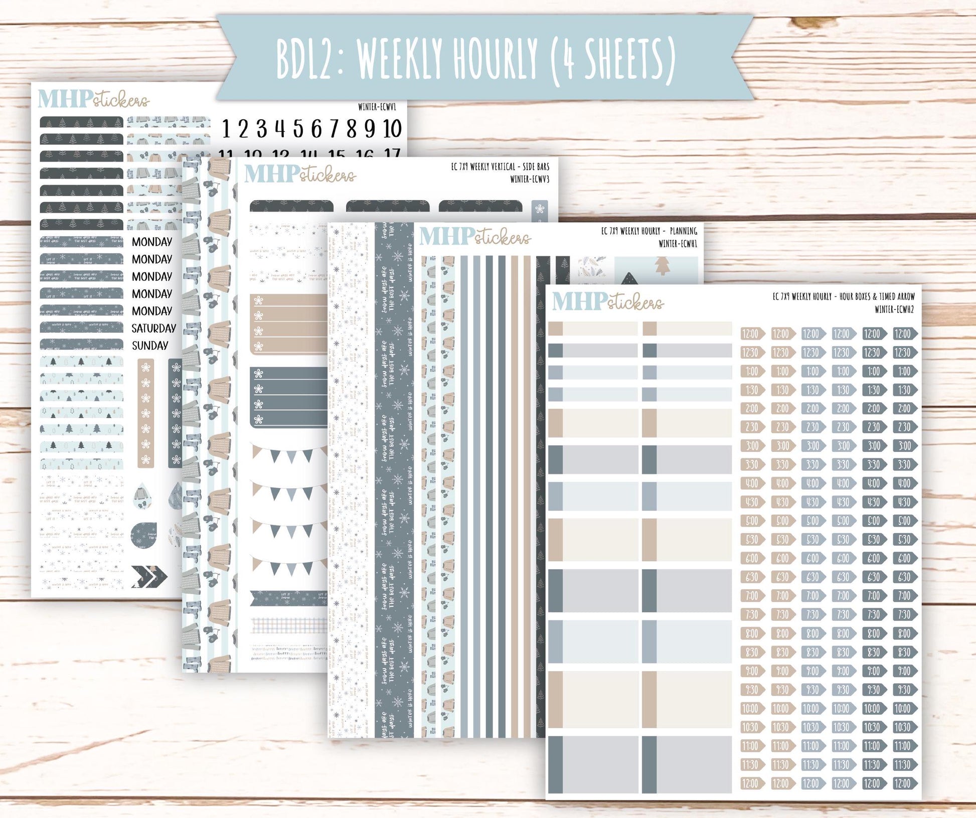 JANUARY Weekly Planning Kits for 7x9 Erin Condren Planners. "Winter" || ECWW