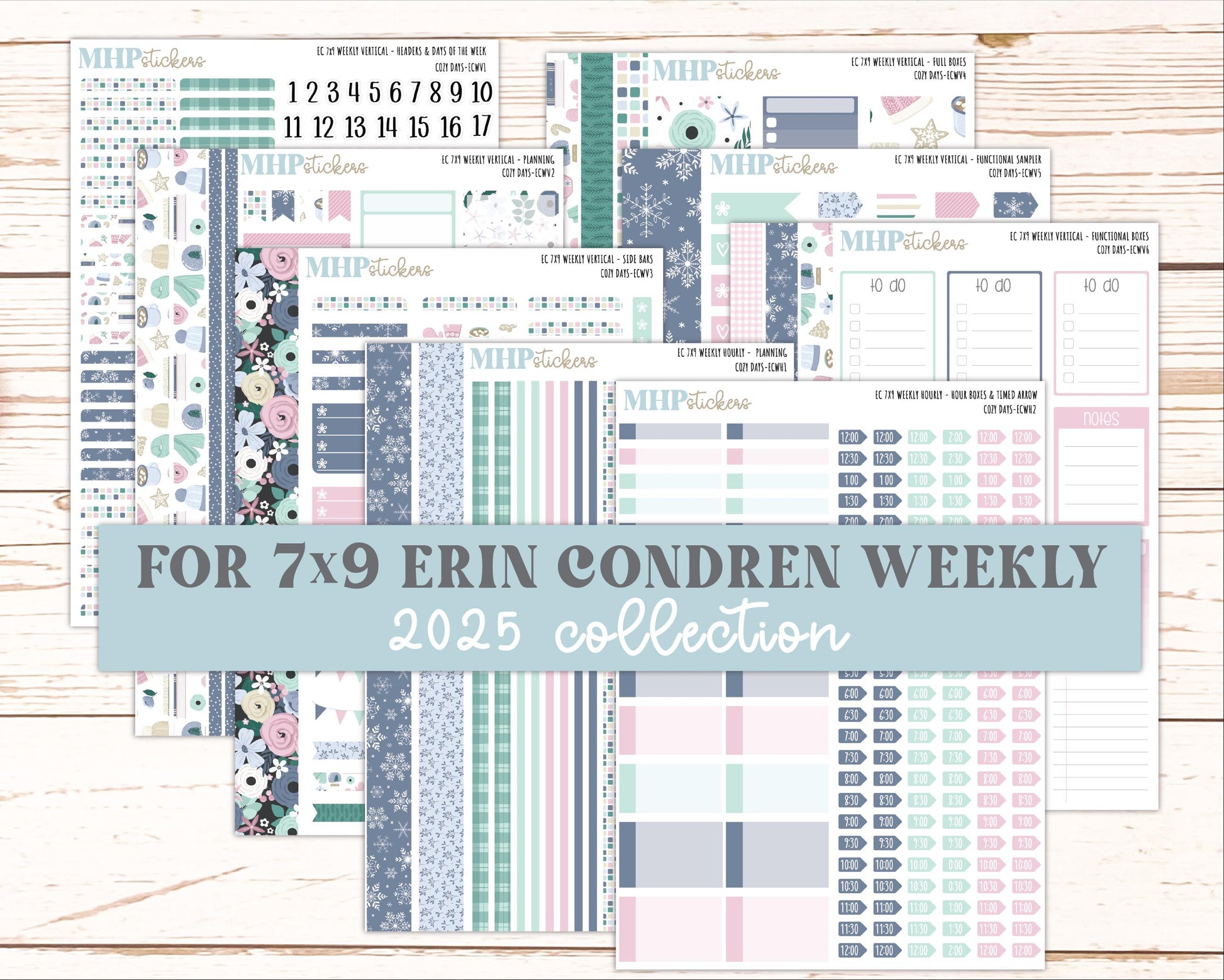 JANUARY Weekly Planning Kits for 7x9 Erin Condren Planners. "Cozy Days" || ECWCD