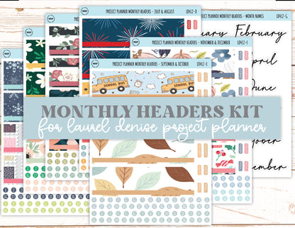 Monthly Headers Set for Laurel Denise Project Planner || LD412