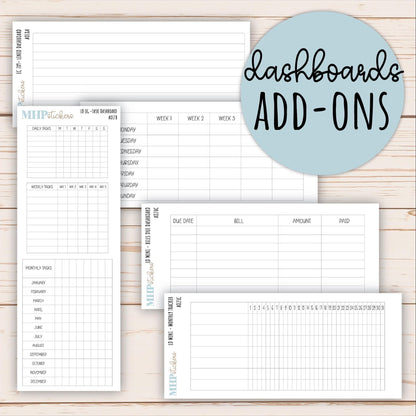 Dashboards for Laurel Denise and Erin Condren Planners || AO-DB