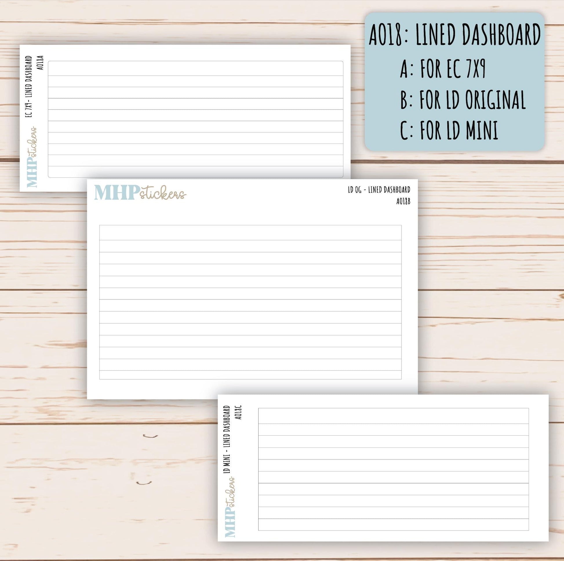 Dashboards for Laurel Denise and Erin Condren Planners || AO-DB