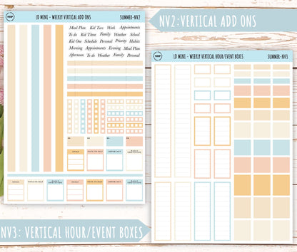 JULY Neutral Color Stickers for MINI Laurel Denise Planners || NJUL