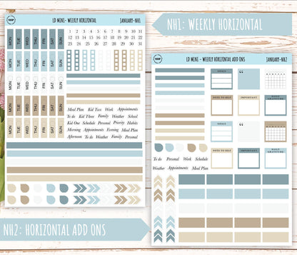 JANUARY Neutral Color Stickers for MINI Laurel Denise Planners || JAN