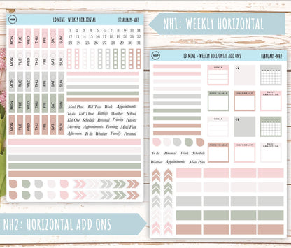 FEBRARY Neutral Color Stickers for MINI Laurel Denise Planners || NFEB