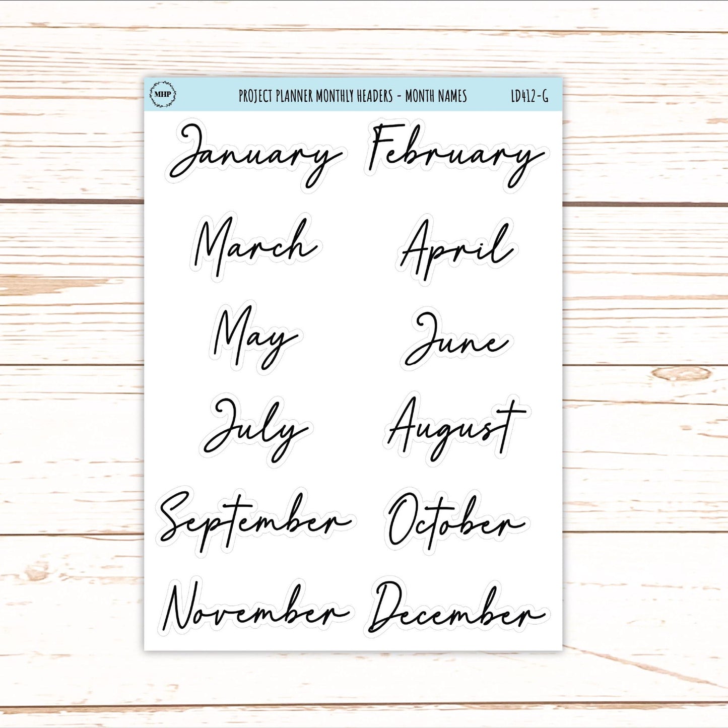 Monthly Headers Set for Laurel Denise Project Planner || LD412