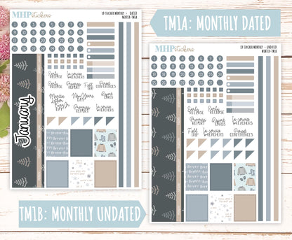 JANUARY Stickers for Laurel Denise Teacher Planners. "Winter" || TW