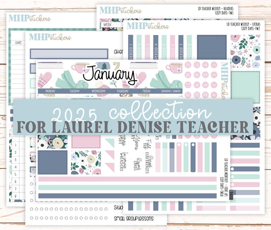 JANUARY Stickers for Laurel Denise Teacher Planners. "Cozy Days" || TCD