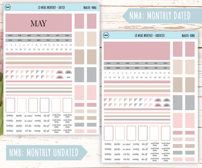 MAY Neutral Color Stickers for MINI Laurel Denise Planners || NMAY