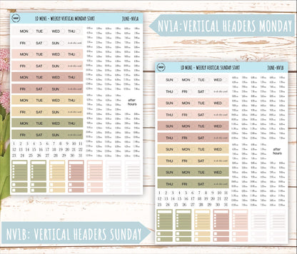 JUNE Neutral Color Stickers for MINI Laurel Denise Planners || NJUN