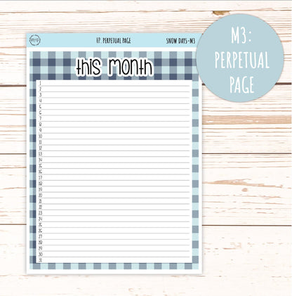 JANUARY Planner Stickers for Happy Planner Classic "Snow Day" ||HP-SD