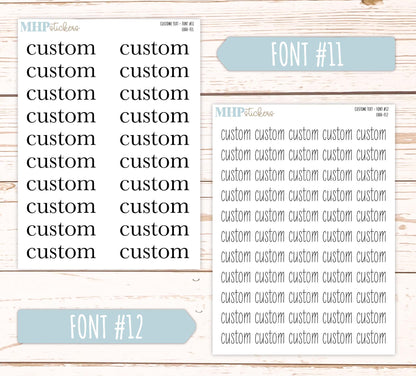 Large Script CUSTOM TEXT Stickers. || L000