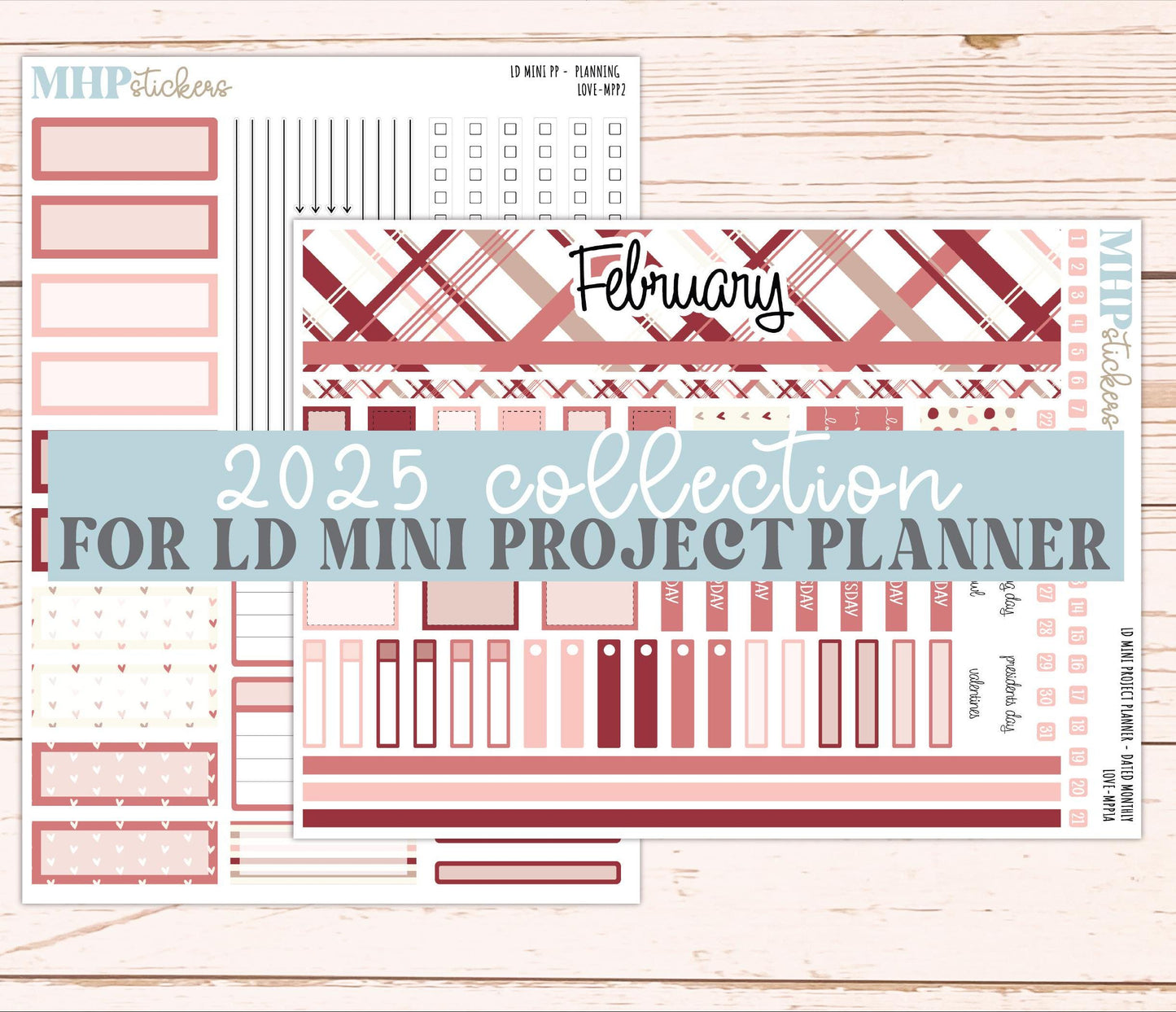 FEBRUARY 2025 Stickers for LD Mini Project Planner "Love" || MPPLV