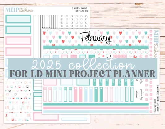 FEBRUARY 2025 Stickers for LD Mini Project Planner "Lover's Lane" || MPPLL