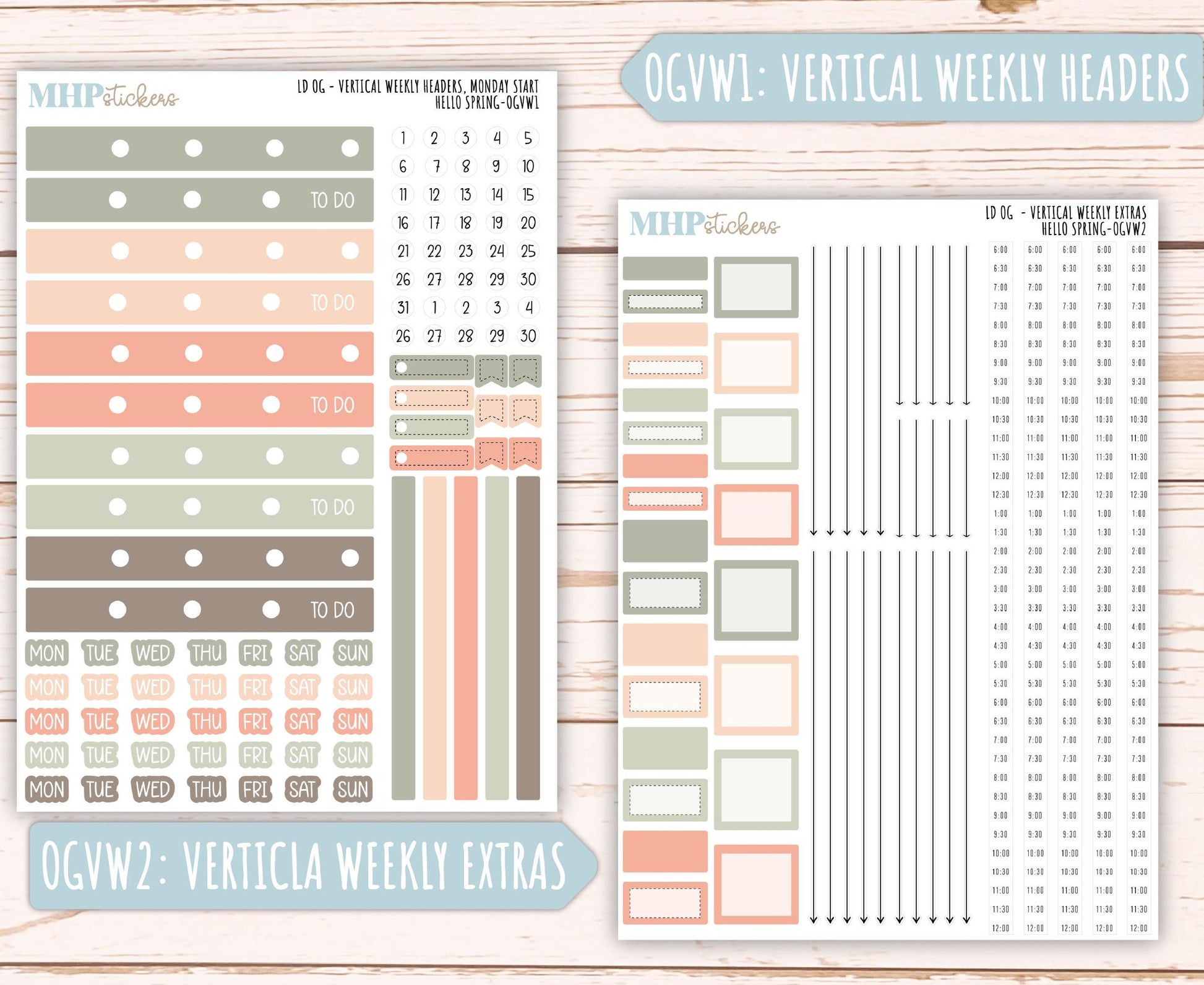 MARCH 2025 Stickers for OG Laurel Denise Planners. "Hello Spring" || OGHS