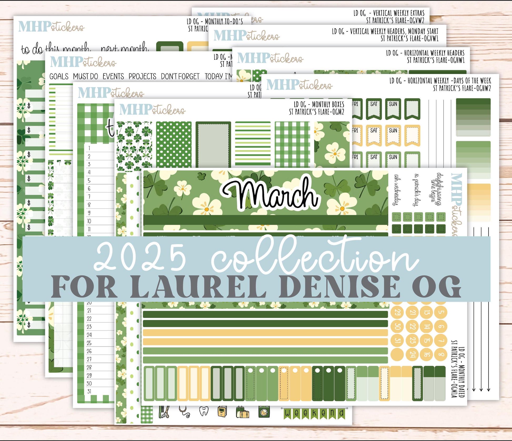 MARCH 2025 Stickers for OG Laurel Denise Planners. "St Patrick's Flare" || OGSPF