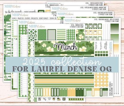 MARCH 2025 Stickers for OG Laurel Denise Planners. "St Patrick's Flare" || OGSPF