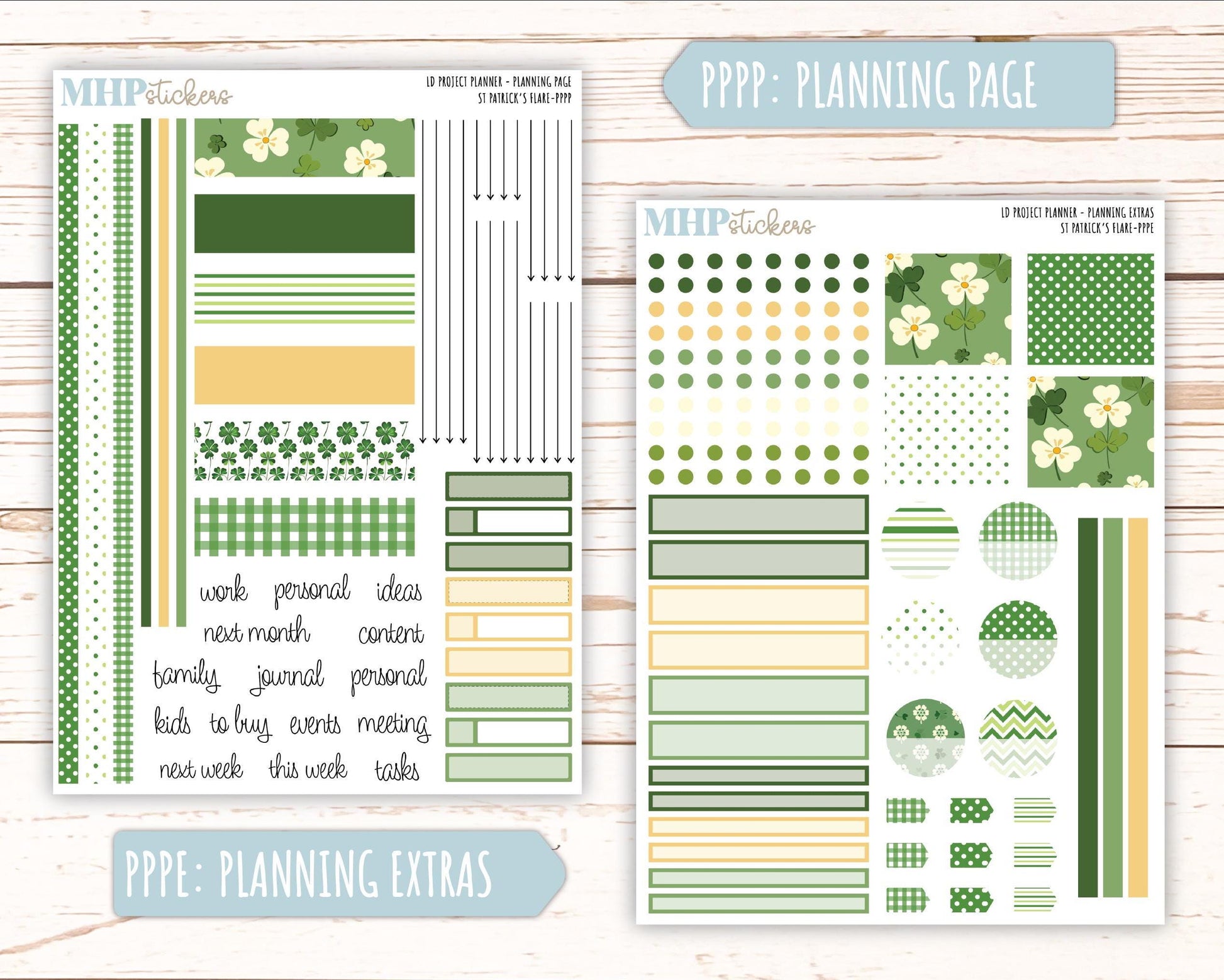 MARCH Stickers for LD Project Planner "St Patricks Flare" || PPSPF