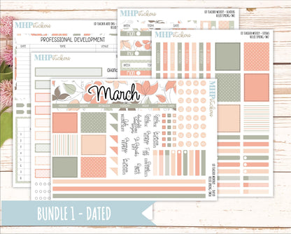 MARCH Stickers for Laurel Denise Teacher Planners. "Hello Spring" || THS