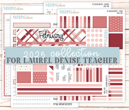 FEBRUARY Stickers for Laurel Denise Teacher Planners. "LOVE" || TLV