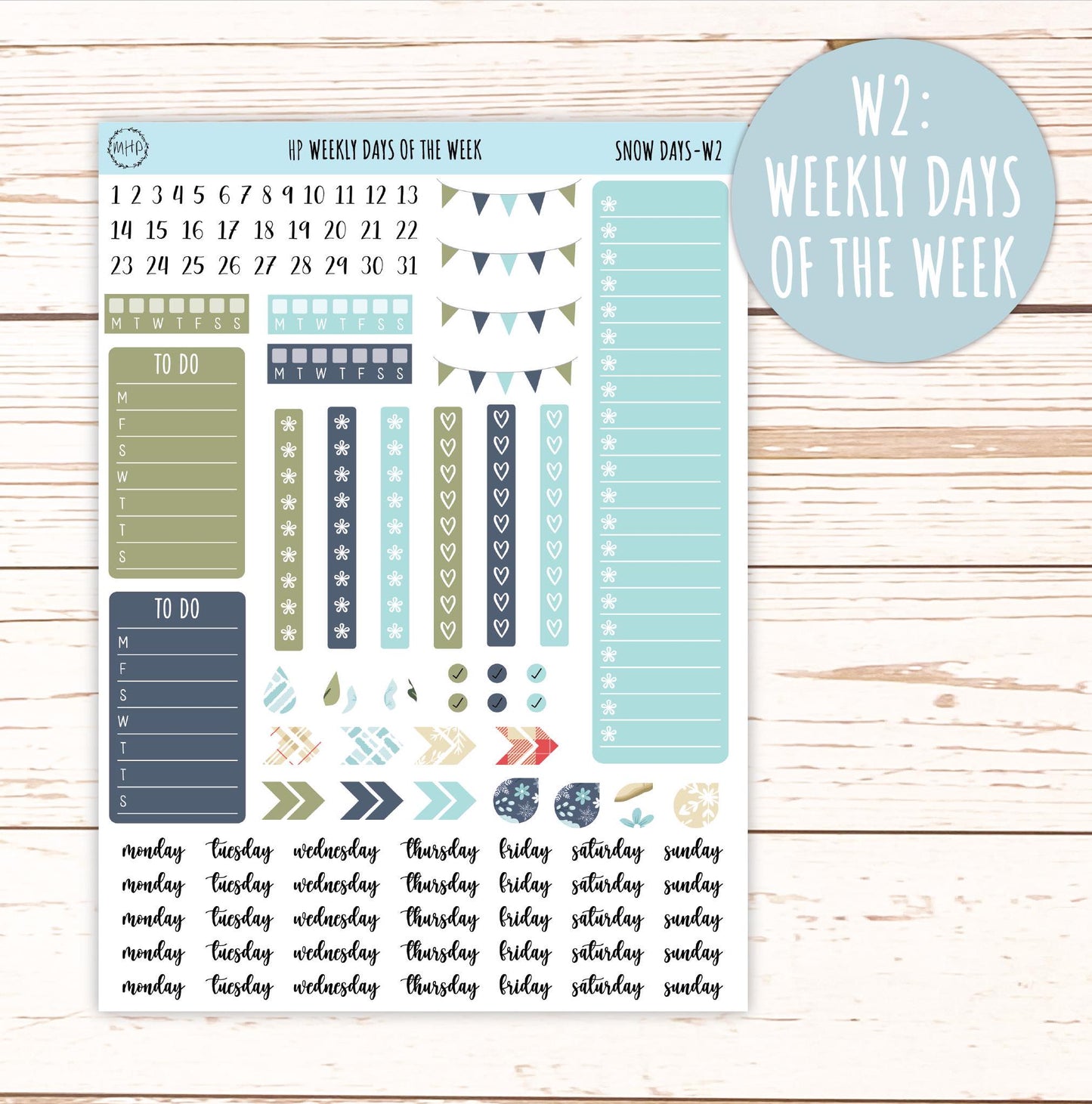 JANUARY Planner Stickers for Happy Planner Classic "Snow Day" ||HP-SD