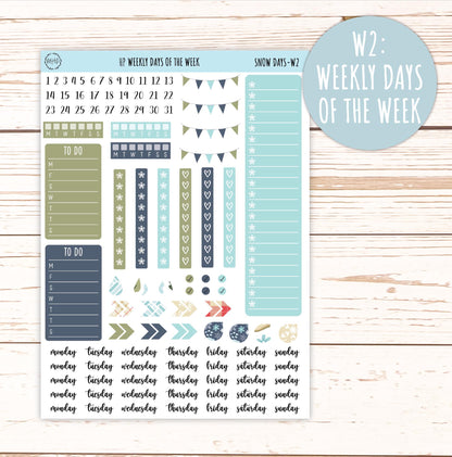 JANUARY Planner Stickers for Happy Planner Classic "Snow Day" ||HP-SD