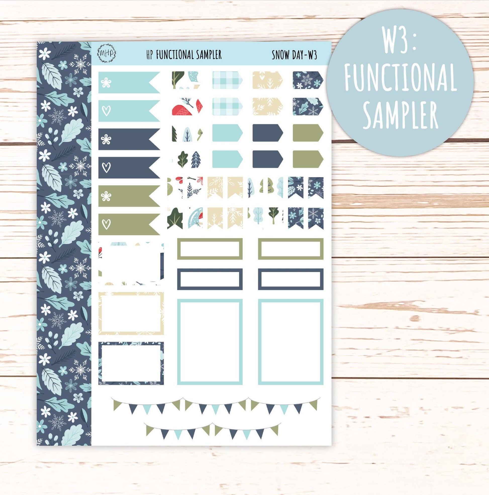 JANUARY Planner Stickers for Happy Planner Classic "Snow Day" ||HP-SD