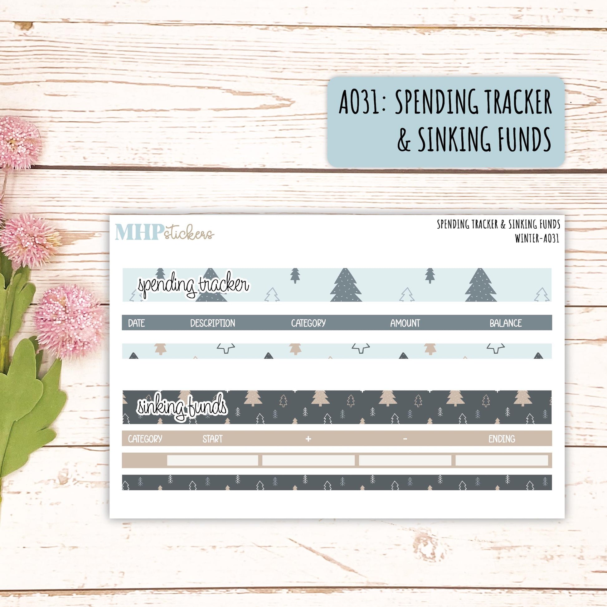 Budget Shells. Add-Ons for Laurel Denise Planners (WINTER) || AOW