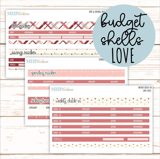 Budget Shells. Add-Ons for Laurel Denise Planners (LOVE) || AOLV