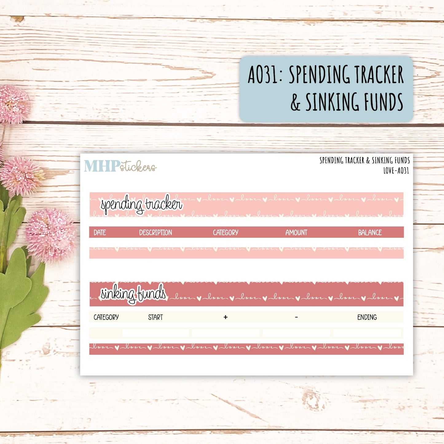 Budget Shells. Add-Ons for Laurel Denise Planners (LOVE) || AOLV