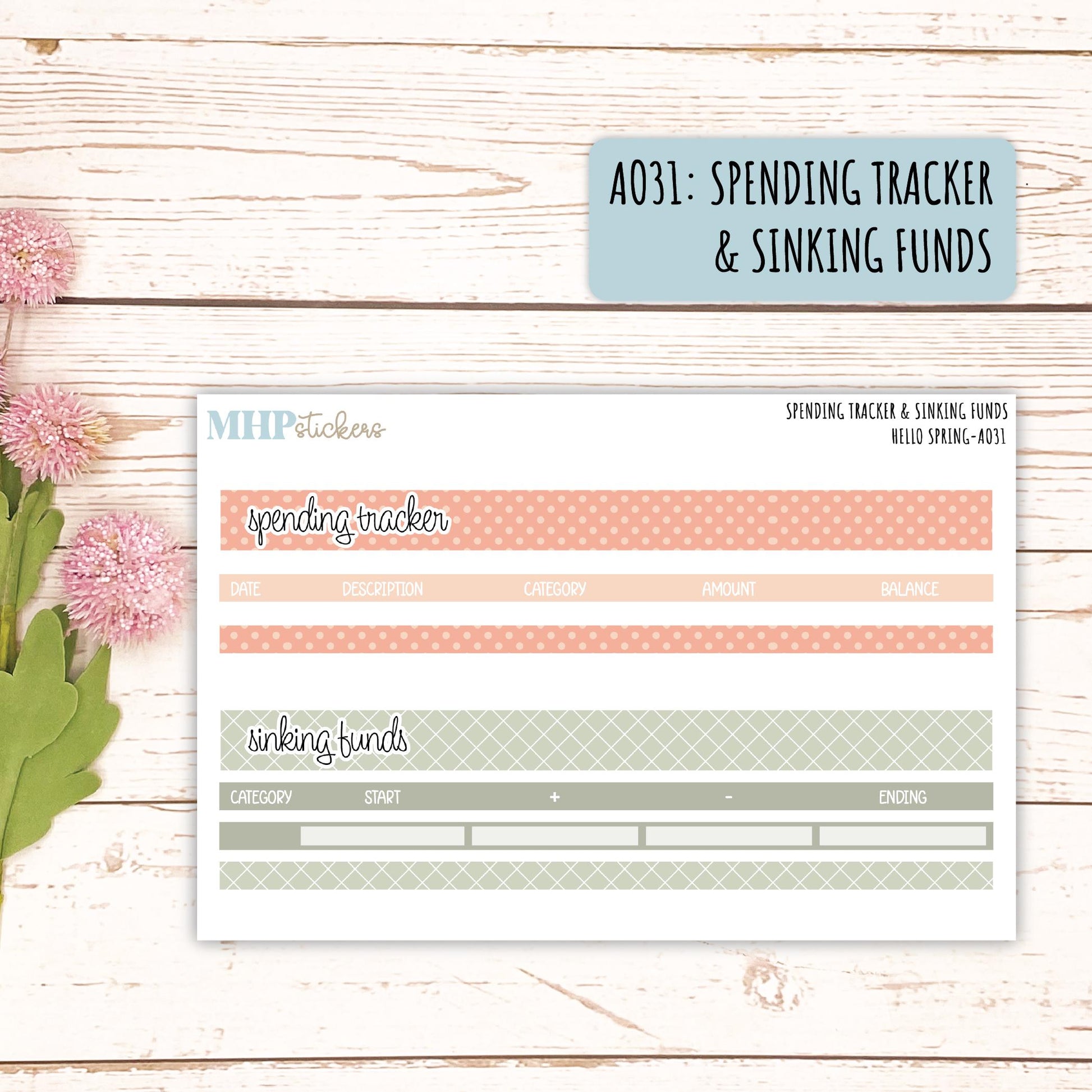 Budget Shells. Add-Ons for Laurel Denise Planners (HELLO SPRING) || AOHS